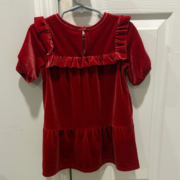 Red Velvet Ruffle Dress - Picture 3 of 4